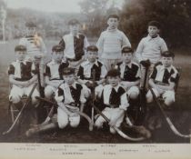 Eight sporting photographs, framed