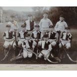 Eight sporting photographs, framed