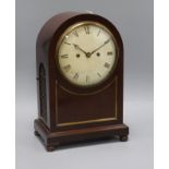 A 19th century mahogany twin fusee bracket clock height 35cm