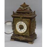 A French mahogany and brass mounted mantel clock height 42cm