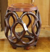 A Chinese carved hardwood stand W.41cm