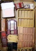 A quantity of dolls house furniture etc