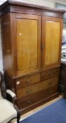 A Victorian mahogany linen press W.127cm