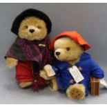 Two Steiff toys: Paddington and Aunt Lucy, white tag, boxed