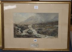 Edward Arden Tucker, watercolour, Ogwen Falls & Tryfan, signed 27 x 48cm.