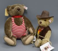 Two Steiff white tag toys: Wiggin and Cowboy