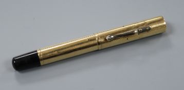 A 1930's Waterman's 9ct gold cased fountain pen (a.f.).