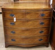 A Georgian style mahogany bow-fronted chest of drawers W.92cm