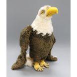 A Steiff Bald Eagle, with flags, Last Frontier and bag