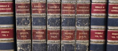 Herald and Genealogist (edited by John Gough Nichols), 8 vols, library stamps