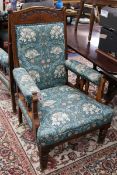 A pair of oak Art Nouveau easy chairs