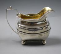 A George III silver cream jug, London, 1812, height 10.5cm, 5.5 oz.