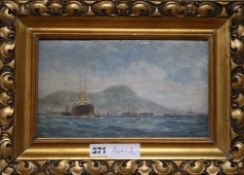 Attributed to Charles Edward Dixon (English 1872-1934) Anchorage believed Aden circa 1894. oil on