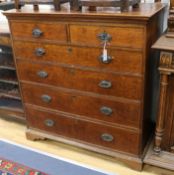 An early 19th century oak chest of drawers W.112cm