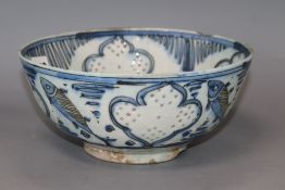 A Persian Safavid pottery fritware bowl 10cm high, 22cm diameter