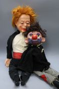 Two ventriloquist's puppets Tallest 70cm