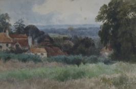 G.N. de L'Aubiniere, watercolour, Hampstead Heath, signed and dated 1878 12 x 17cm.