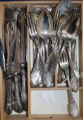 Twenty five items of German 800 flatware and twelve knives.