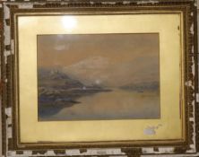 Albert H. Hand, watercolour, Lake scene, 18 x 25cm amd sundry pictures.