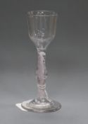 An 18th century air twist stem glass