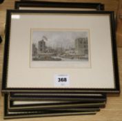 A collection of 8 framed Regents Park/Canal prints