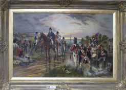 After Robert Alexander Hillingford (1828-1904) The morning of Waterloo. Relined attached remnant