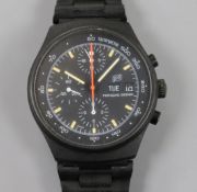 A gentleman's 1980's? blackened stainless steel Orfina Watch Co. Porsche Design black dial