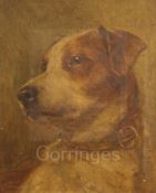 Richard S. Moseley (1843-1914)pair of oils on canvasPortraits of wire-haired terriers - 'Railway