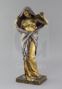 Louis Ernest Barias (1841-1905) A silvered and gilt bronze figure of 'La Nature se dévoilant