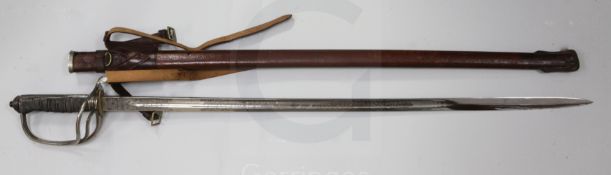 A WWI Royal Field Artillery officer's dress sword, owned by 2nd Lieutenant Richard Henry Moore,