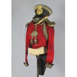 A rare Honourable Corps of Gentlemen-at-Arms officer's coatee and shako, c.1840, the scarlet cloth