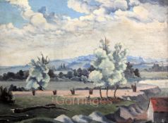 § Walter James Steggles (1908-1997)oil on boardSuffolk landscapesigned, Alex. Reid & Lefevre Ltd