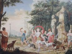 G. Musu...oil on panelDiana leading a hunting partyindistinctly signed17 x 22in.