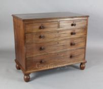 An early 19th century mahogany chest attributed to Gillows, of two short and three graduated long