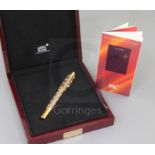 A Montblanc Semiramis Patron of Art limited edition 888 fountain pen, made in honour in Queen