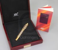 A Montblanc Semiramis Patron of Art limited edition 888 fountain pen, made in honour in Queen