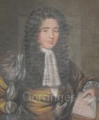 Edward Luttrell (1650-1737)pastel on paperSelf portraitsigned monograms - EL fe., dated 168013 x