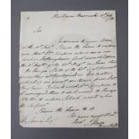 Lieut. General Sir John Moore (1761-1809), signed letter dated 12th July 1788, the letter relates to