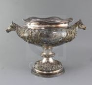An impressive Victorian silver trophy centrepiece "The Warwick Cup", by Robert Hennell IV,