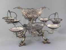 A handsome George III silver épergne, by Thomas Heming, engraved with the Heneage family crest, with