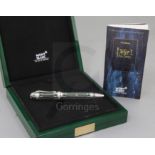 A Montblanc Peter The Great Patron of Art Series limited edition 888 fountain pen, made to