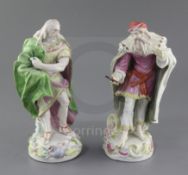 A matched pair of Derby figures of St. Philip and probably St James the Great, c.1758-60, each