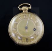 A George III 18ct gold keywind pocket watch by J & C Turner, London, with textured yellow metal