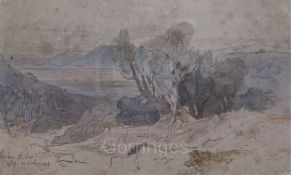 Edward Lear (1812-1888)ink and watercolour'Plain below Mt Ithome, 4p.m. 21 March 1849'inscribed