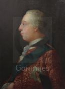 Circle of Allan Ramsay (1713-1784)pair of oils on wooden panelsPortrait of George III and Queen