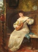 Richard Eiserman (German, 1853-1927)oil on panelYoung woman playing a mandolinsigned15.5 x 11in.