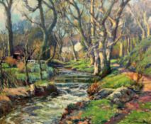 § Samuel John Lamorna Birch (1869-1955)oil on canvas'Thro' our little tangled wood, Lamorna'signed