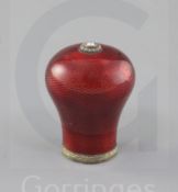 A late 19th/early 20th century Russian 56 zolotnik gold mounted silver, red guilloche enamel,