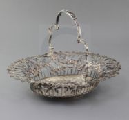 A George III pierced silver oval epergne basket, by Vere & Lutwyche, engraved with the Heneage