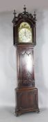 Major Scholfield of Manchester. An early 19th century flame mahogany cased eight day longcase clock,